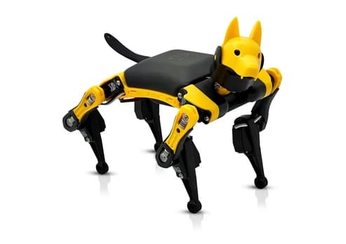 Petoi Bittle X sort og gul robot-hund — officielt produktbillede