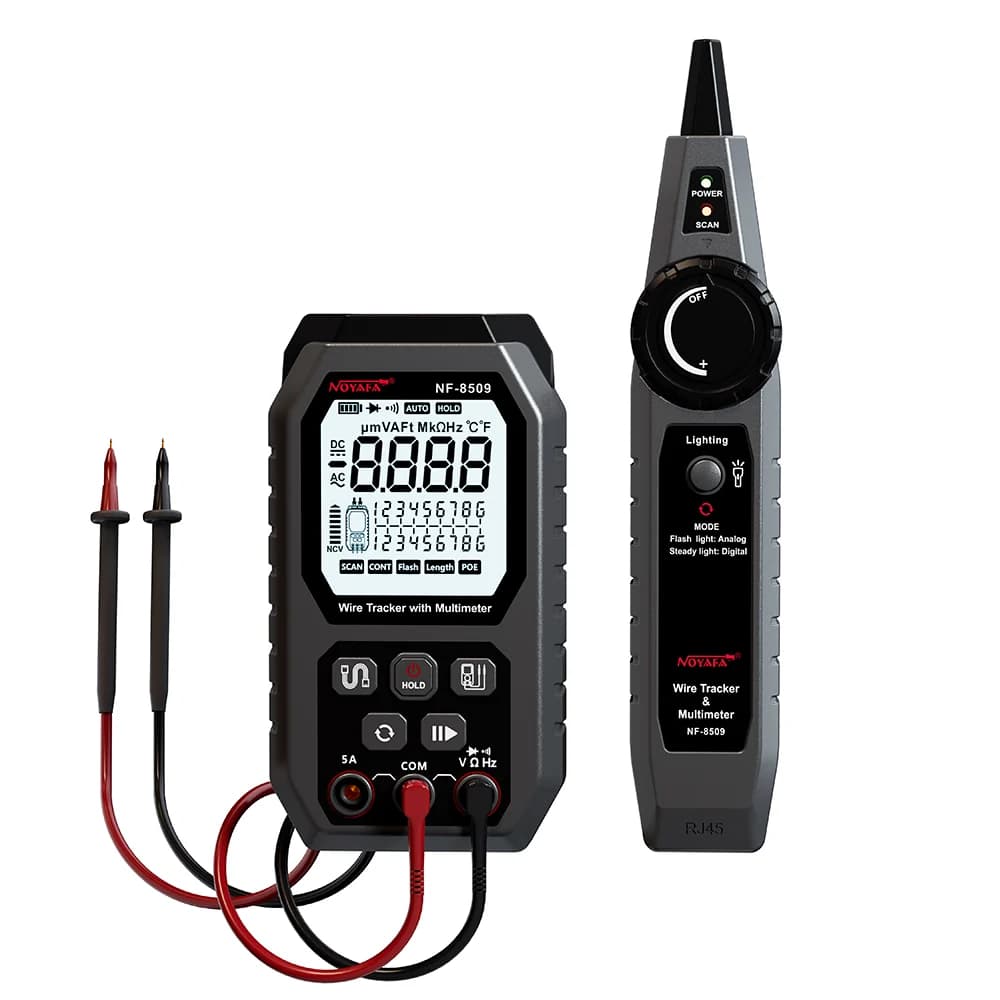 NOYAFA NF-8509 kabelsporer og multimeter — officielt produktbillede