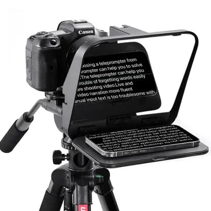Ulanzi RT02 R004GBB1 teleprompter med kamera og tablet — officielt exact-model produktbillede