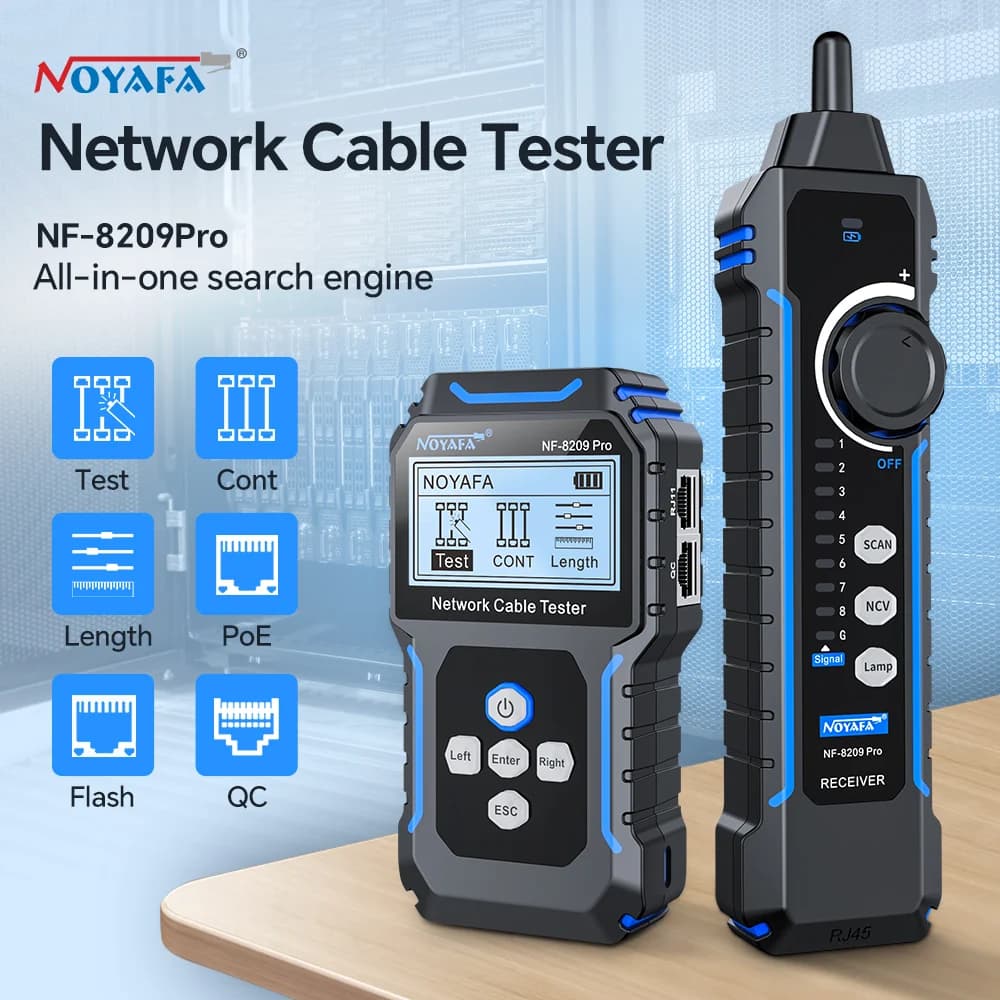NOYAFA NF-8209 Pro netværks- og kabeltester — officielt produktbillede